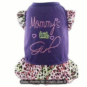 Purple Dog Dress with Leopard Print Skirt Sz S